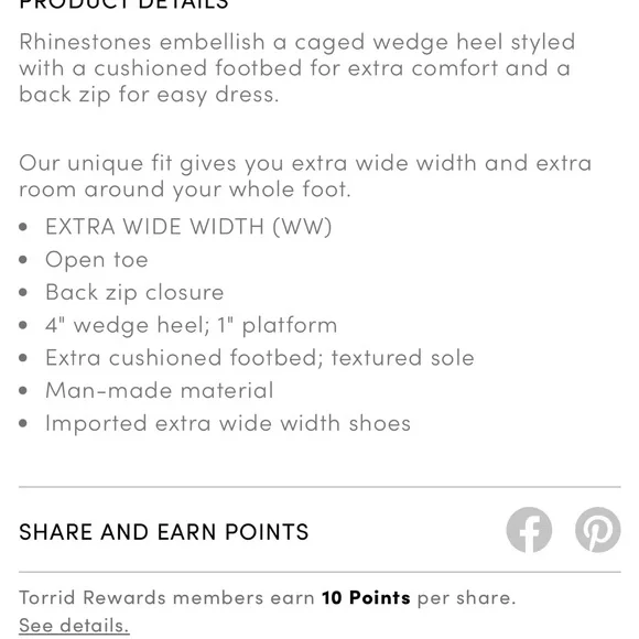 Torrid Black Rhinestone Wedge Sandals - Picture 4 of 4